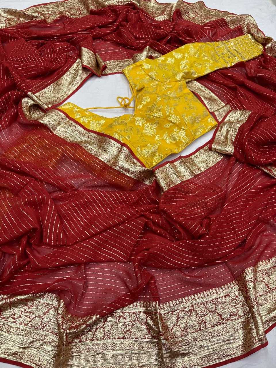 Georgette Run Made Sarees  Fancy Georgette Indian Sarees