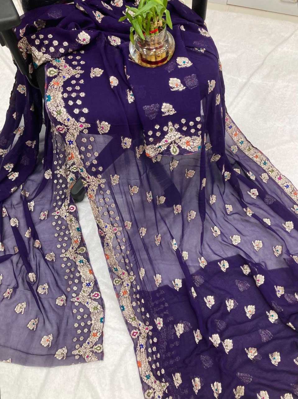 Georgette Run Mina Sarees  Fancy Georgette Butta Sarees