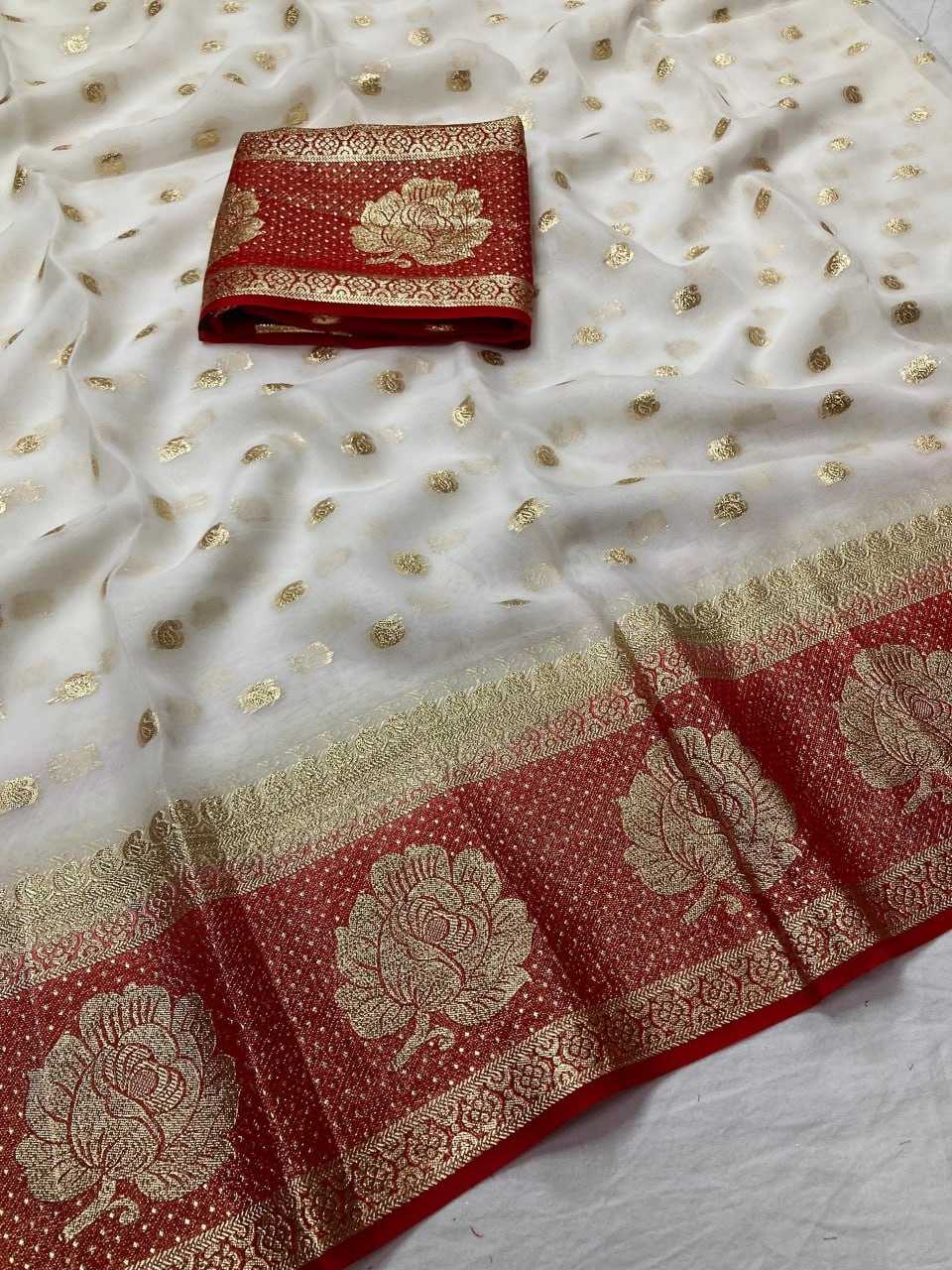 Georgette Run Rose Sarees  Indian Fancy Georgette Sarees