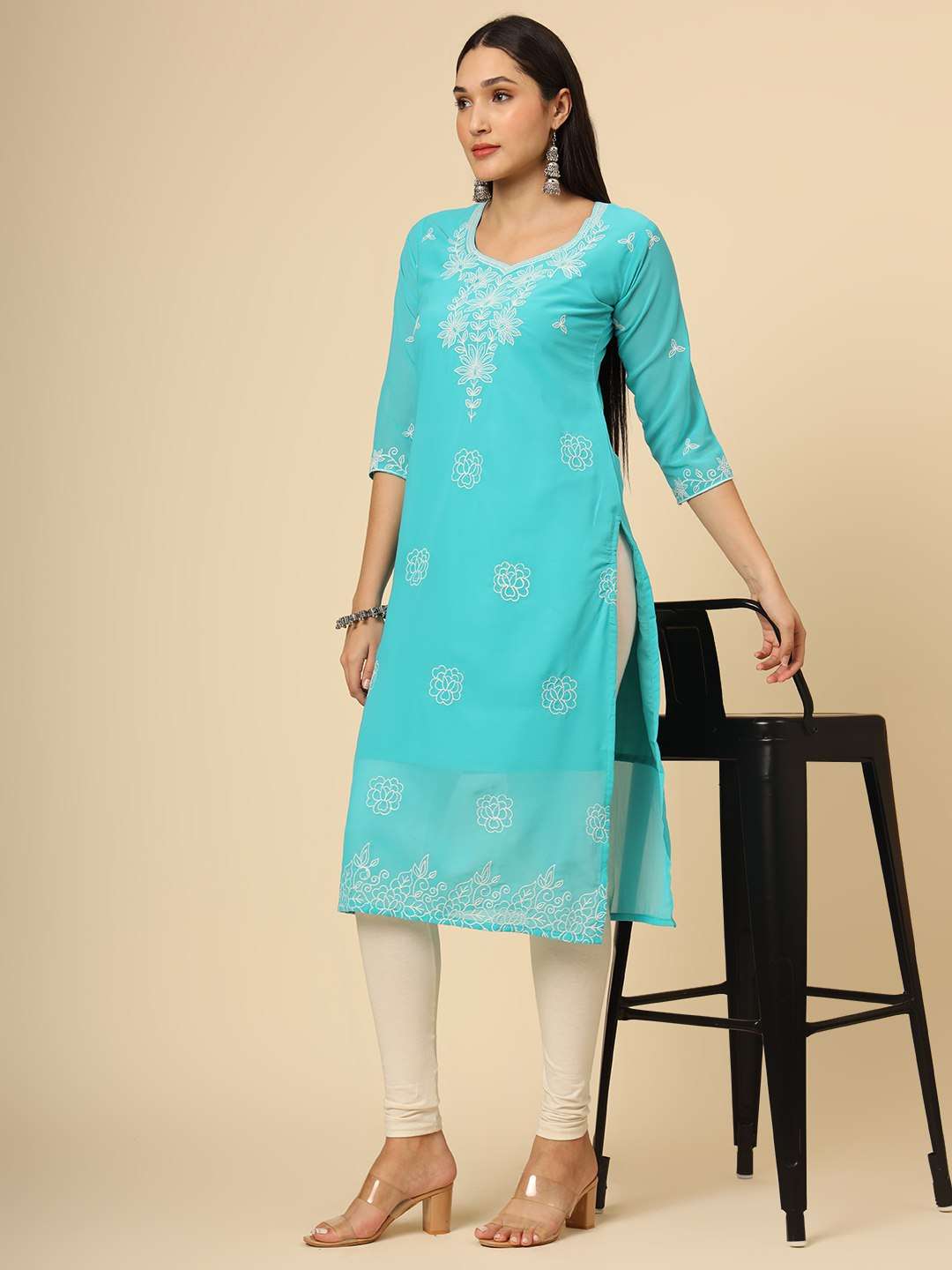 Georgette Rvl 20 Kurtis  Casual Ethnic Kurtis E