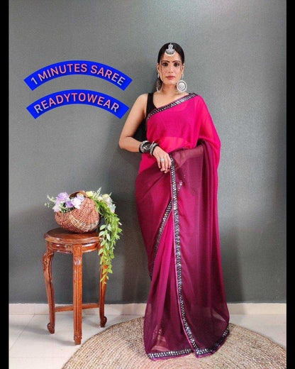 Georgette Rvr 11 Sarees  Ready To Wear Georgette Pre Draped Sarees