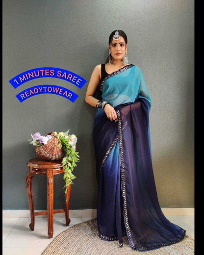 Georgette Rvr 11 Sarees  Ready To Wear Georgette Pre Draped Sarees