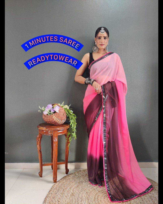 Georgette Rvr 11 Sarees  Ready To Wear Georgette Pre Draped Sarees