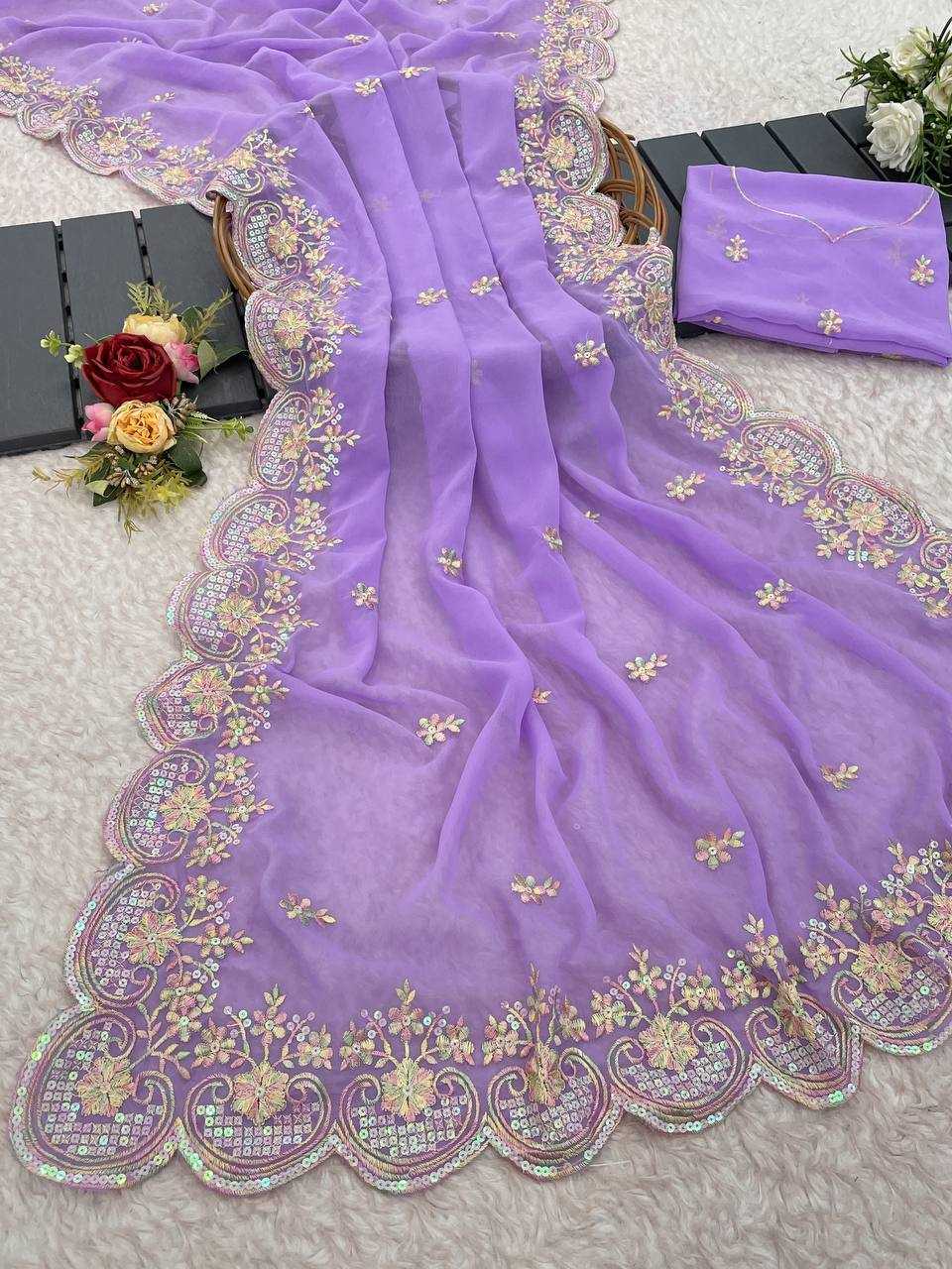 Georgette Rvt 601 Sarees  Fancy Georgette Embroidery Sarees