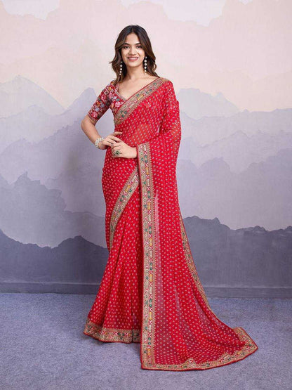 Georgette Rvt Sakhi Sarees  Printed Georgette Embroidered Sarees