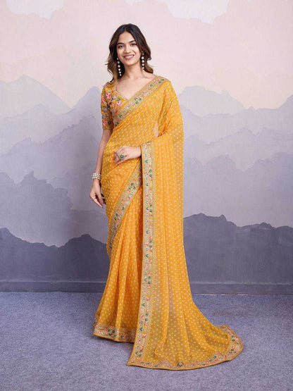 Georgette Rvt Sakhi Sarees  Printed Georgette Embroidered Sarees