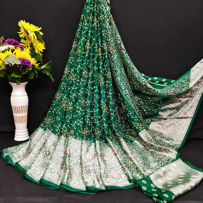 Georgette Sarees  Mkd  Flower Pallu  Saree