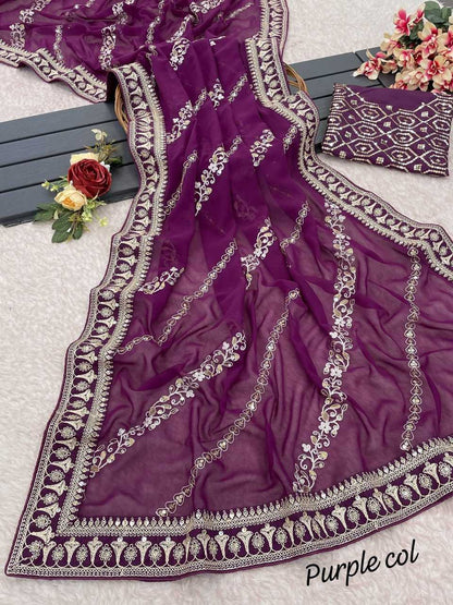 Georgette Sli 781 Saree  Jimmy Choo,Party Weart ,Fancy Sraee