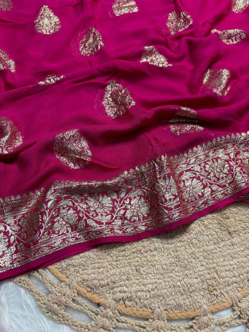 Georgette Syf 435 Sarees  Georgette Jacquard Viscose Sarees