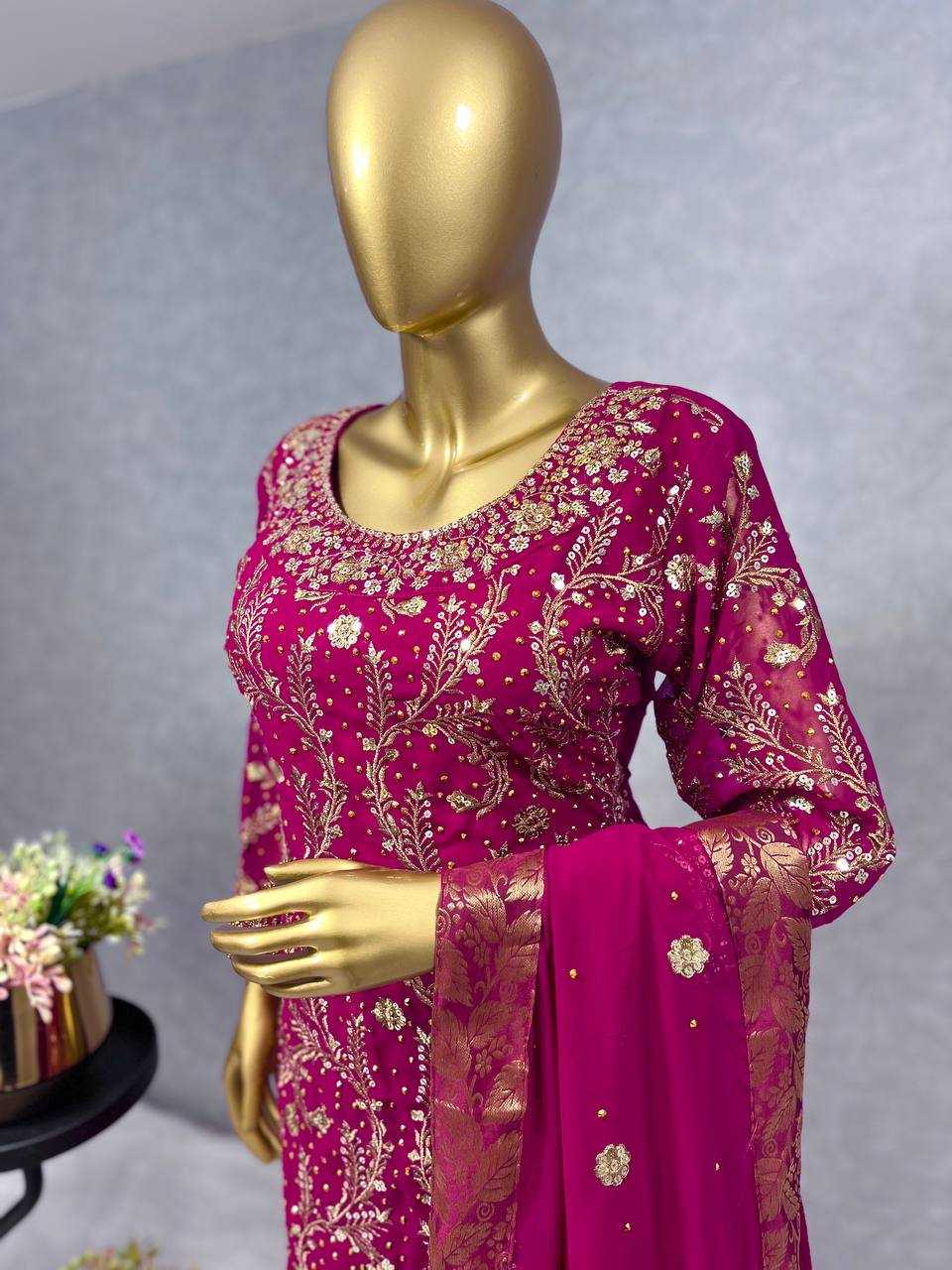 Georgettekesh228 536 Suits & Dresses Islamic Clothing  Pakistani Ladies Silk Long Kurtis Suits