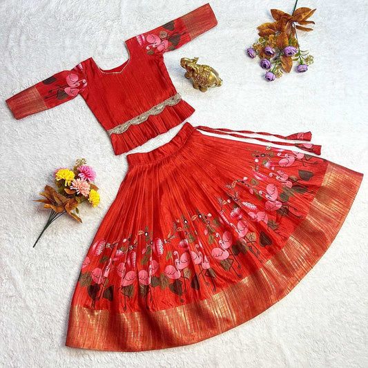 Handllom Silk Kesh109 Rrkt09 Kids Wear  Kids Lehengas