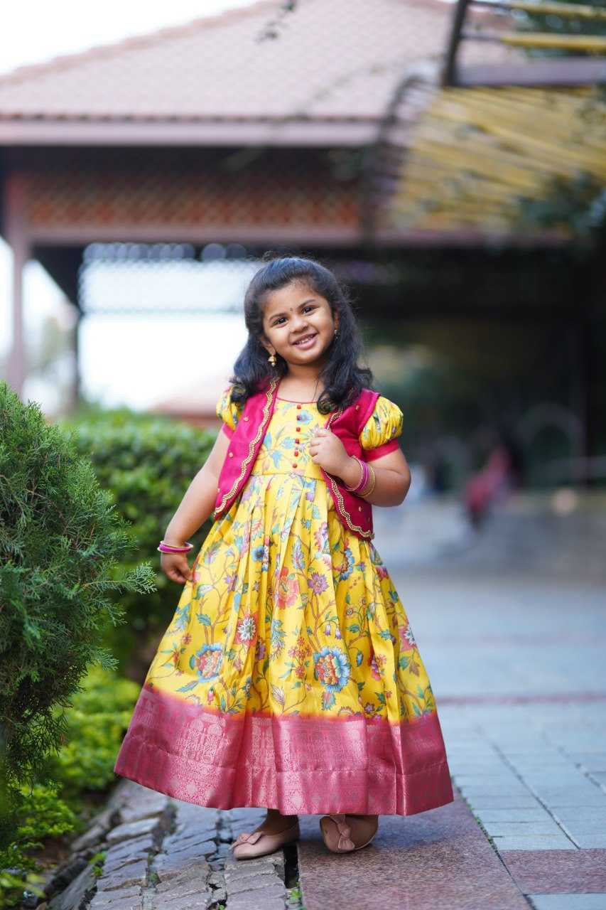 Handloom Silk Kesh109 Rrkt36 Kids Wear  Kids Gowns