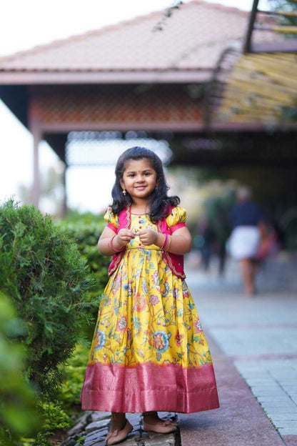 Handloom Silk Kesh109 Rrkt36 Kids Wear  Kids Gowns