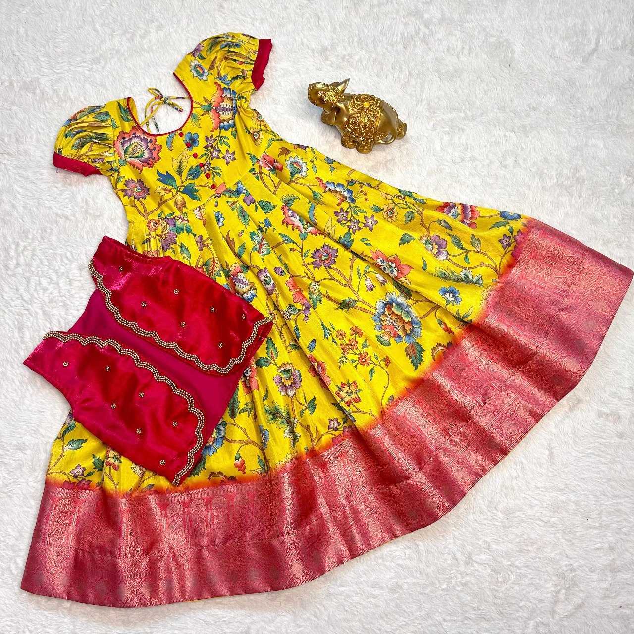 Handloom Silk Kesh109 Rrkt36 Kids Wear  Kids Gowns