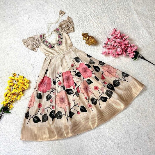 Handloom Silk Kesh109 Rrkt47 Kids Wear  Kids Gowns