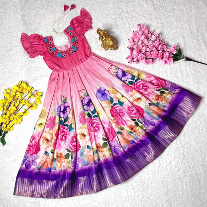 Handloom Silk Kesh109 Rrkt51 Kids Wear  Kids Gowns