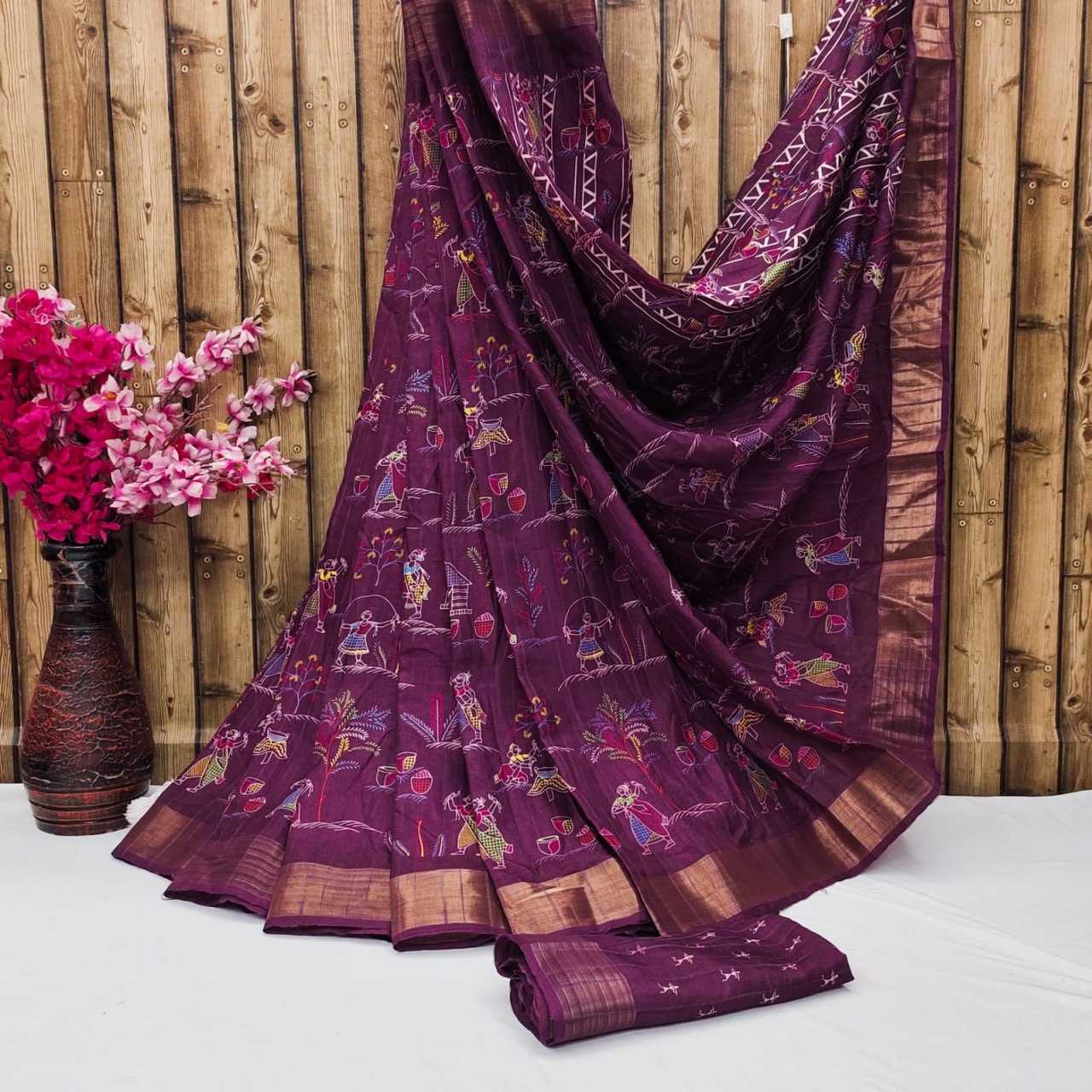 Handloom Silk Mkd 83 Sarees  Printed Ladies Batik Sarees