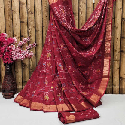 Handloom Silk Mkd 83 Sarees  Printed Ladies Batik Sarees