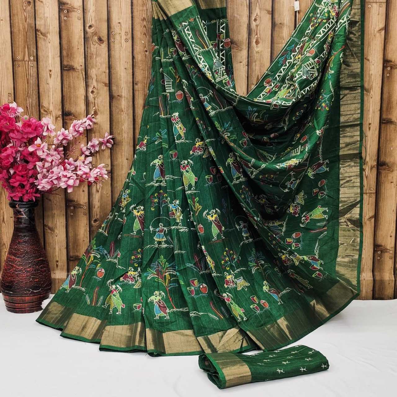 Handloom Silk Mkd 83 Sarees  Printed Ladies Batik Sarees