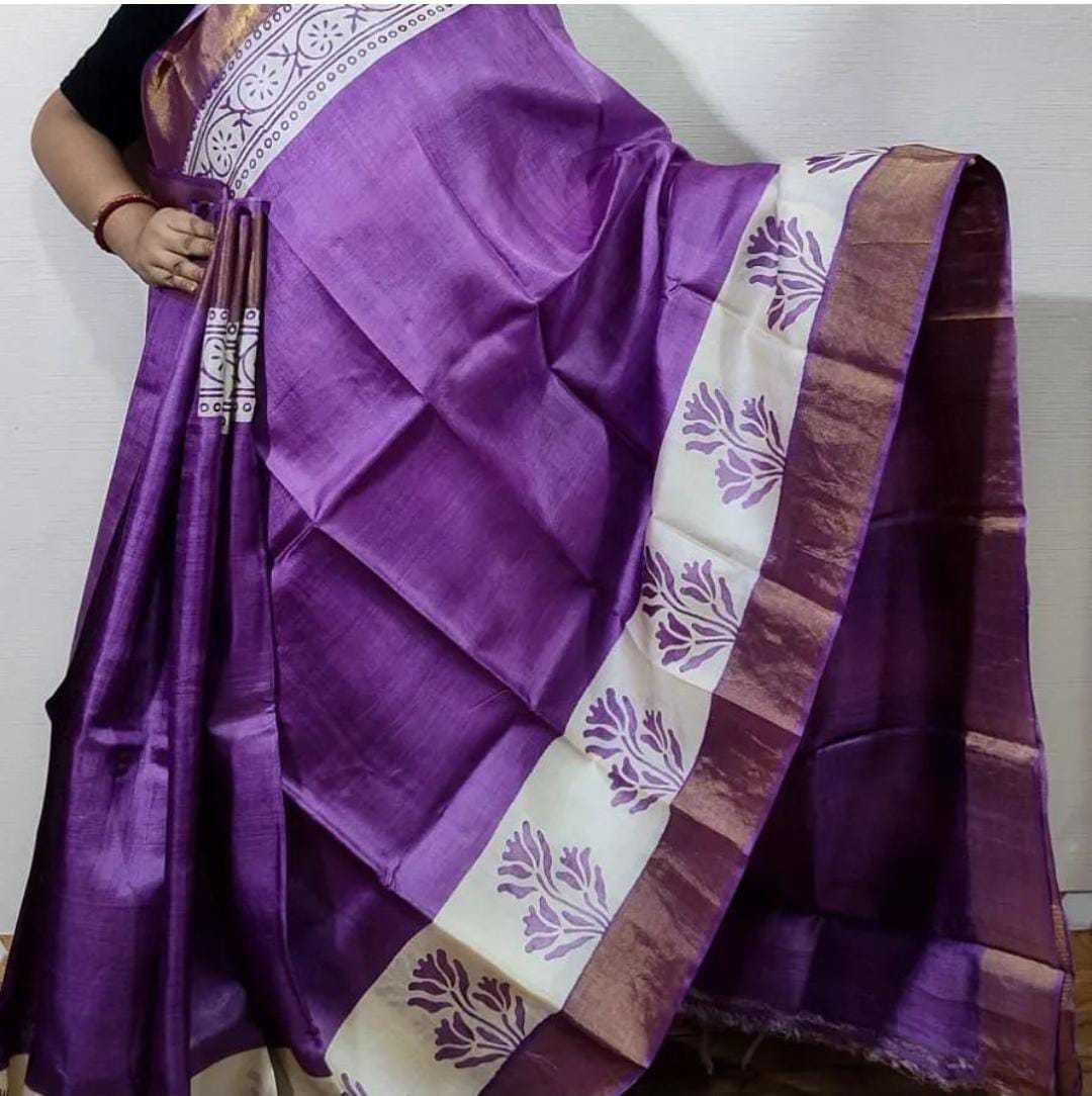 Handloom Silk Mkd Bhagalpuri  Sarees