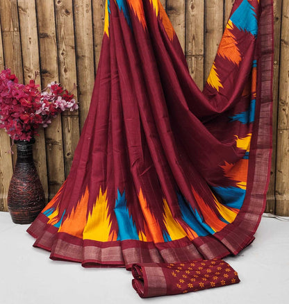 Handloom Silk Mkd Temple Sarees  Fancy Indian Ladies Sarees