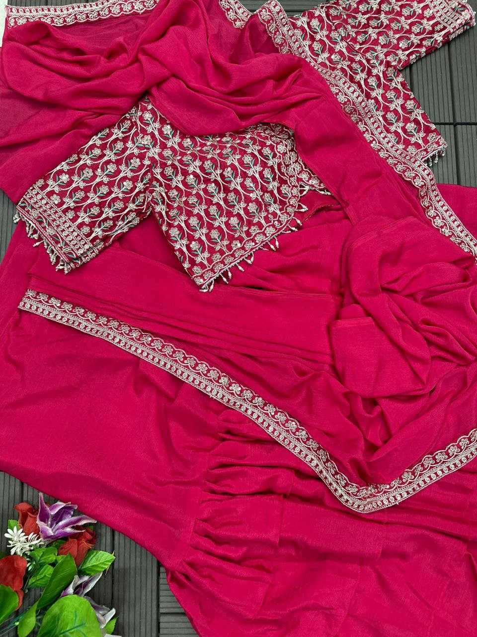 Heavy Chinnon Silk Rhb 112  Sarees