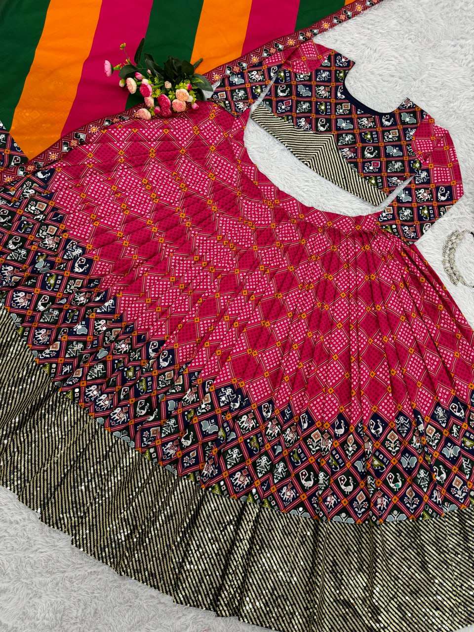 Heavy Maslin Cotton Kesh159 1301 Lehengas  Traditional Printed Navratri Chaniya Choli Lehengas