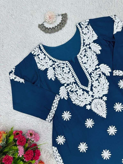 Heavy Rayon Rin133 1382 Kurtis  Long Rayon Kurtis With Bottom Fancy Kurtis