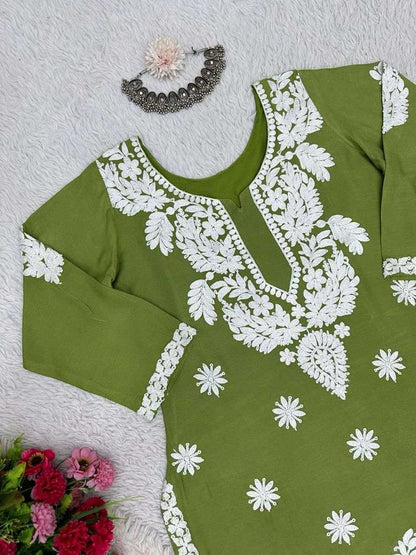 Heavy Rayon Rin133 1382 Kurtis  Long Rayon Kurtis With Bottom Fancy Kurtis