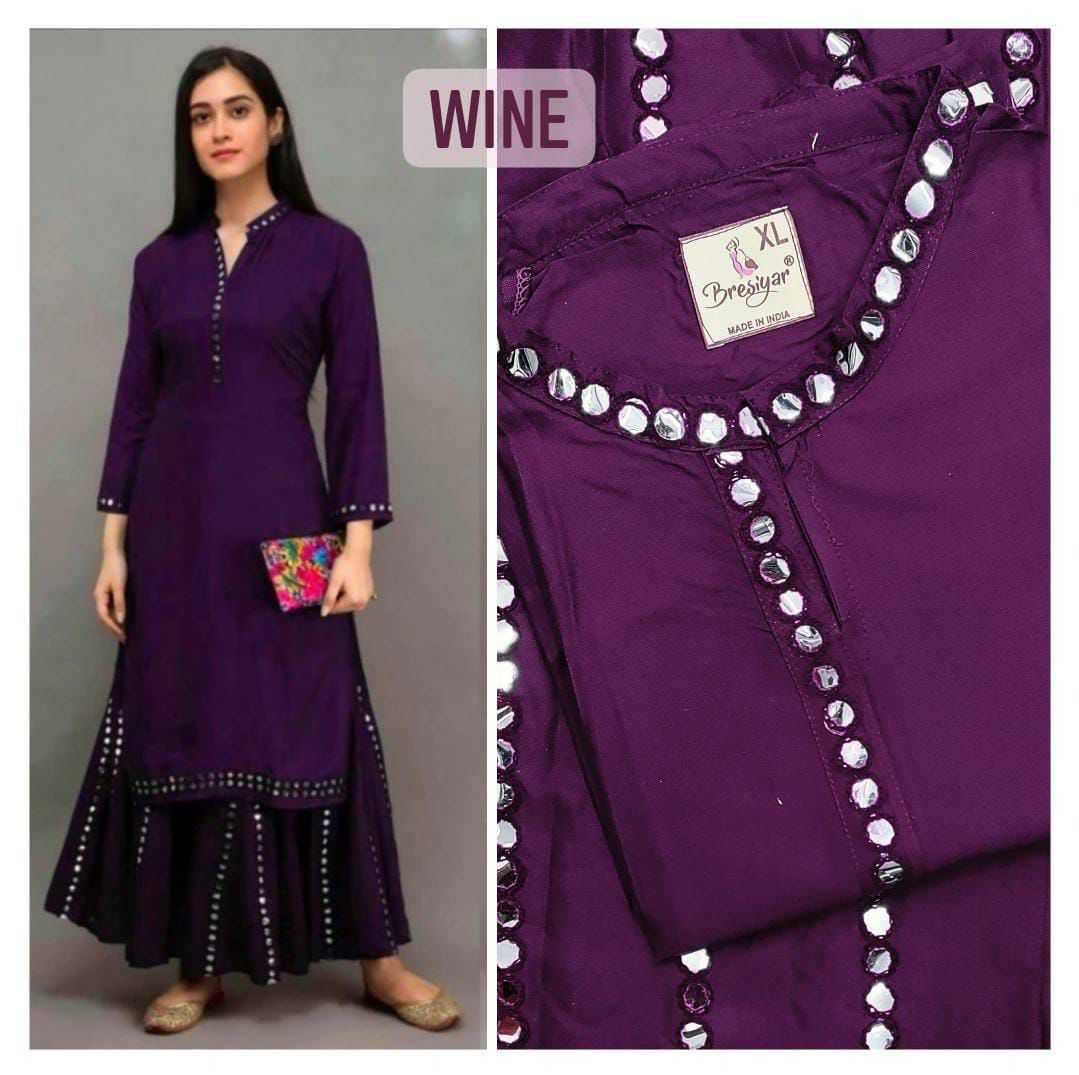 Heavy Rayon Rin158 Mohini Suits & Dresses  Ladies Palazzo Silk Suits