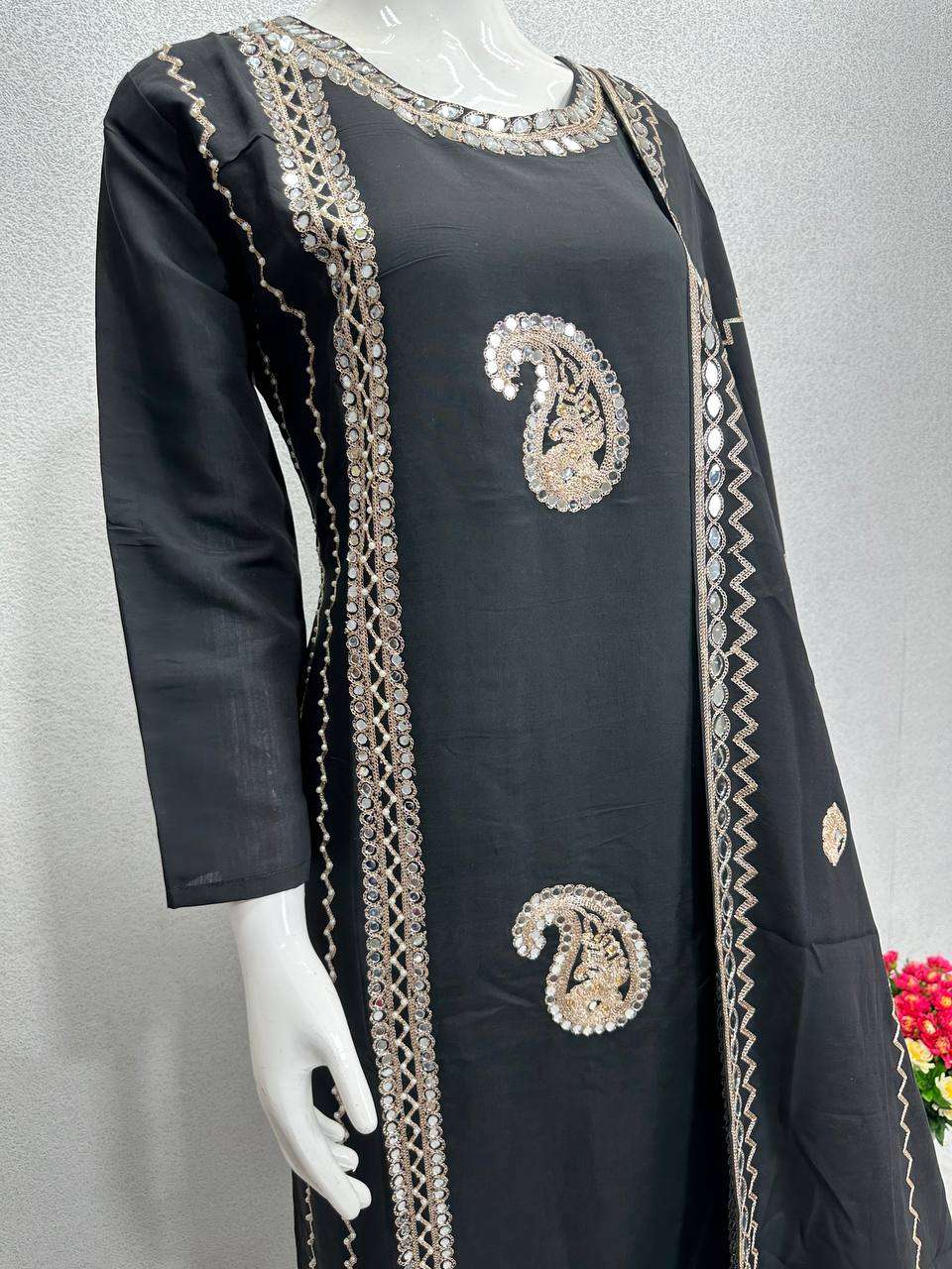 Heavy Roman Silk Kesh139 1641 Suits & Dresses  Pakistani Embroidery Palazzo Ladies Silk Suits