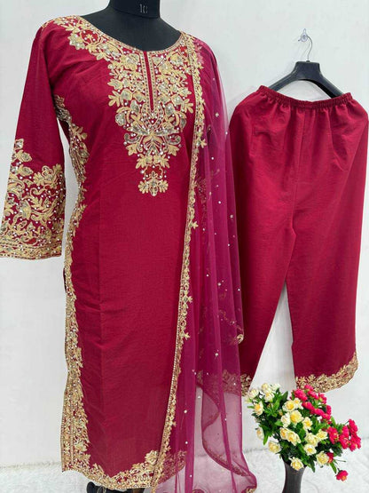 Heavy Roman Silk Kesh139 1647 Suits & Dresses  Ladies Pakistani Ladies Silk Wedding Suits