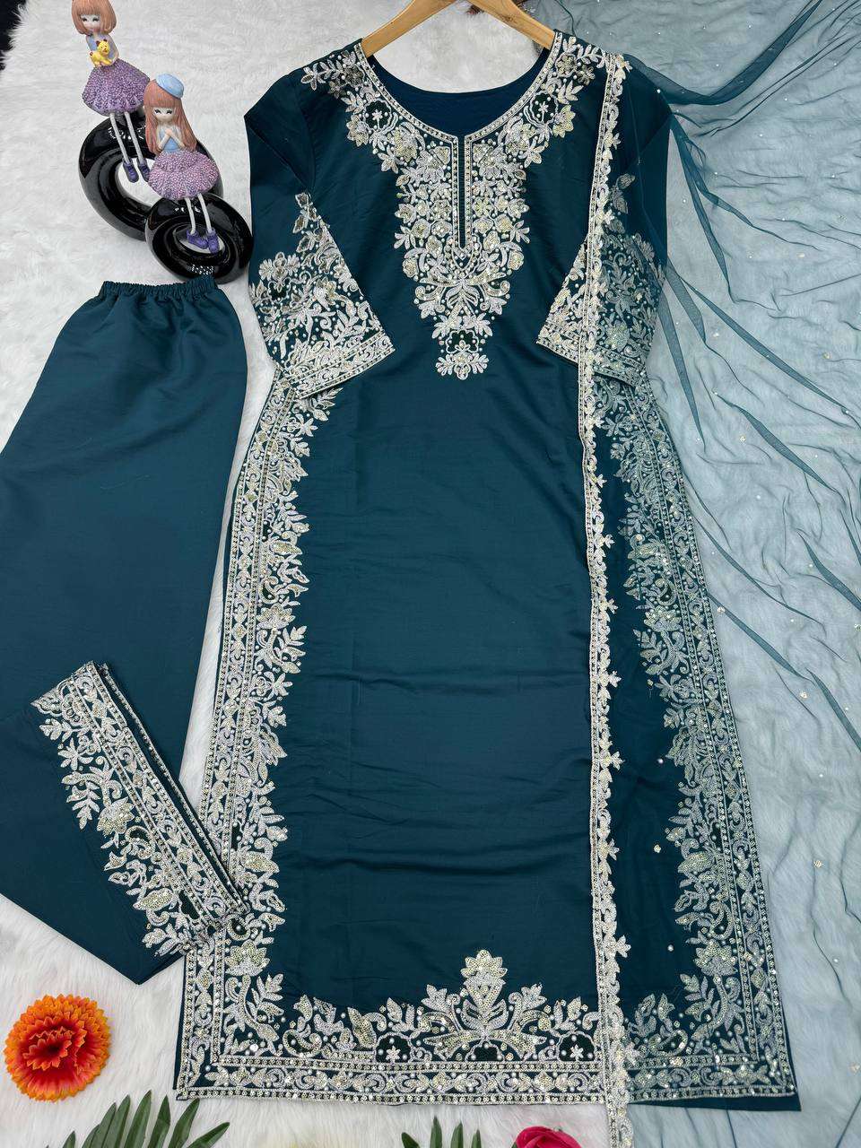 Heavy Roman Silk Kesh139 1647 Suits & Dresses  Ladies Pakistani Ladies Silk Wedding Suits