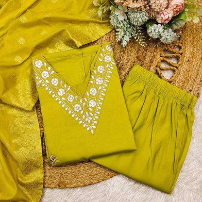 Heavy Roman Silk Kesh211 Ldy55 Suits & Dresses  Embroidery Ladies Silk Party Wear Zari Work Suits