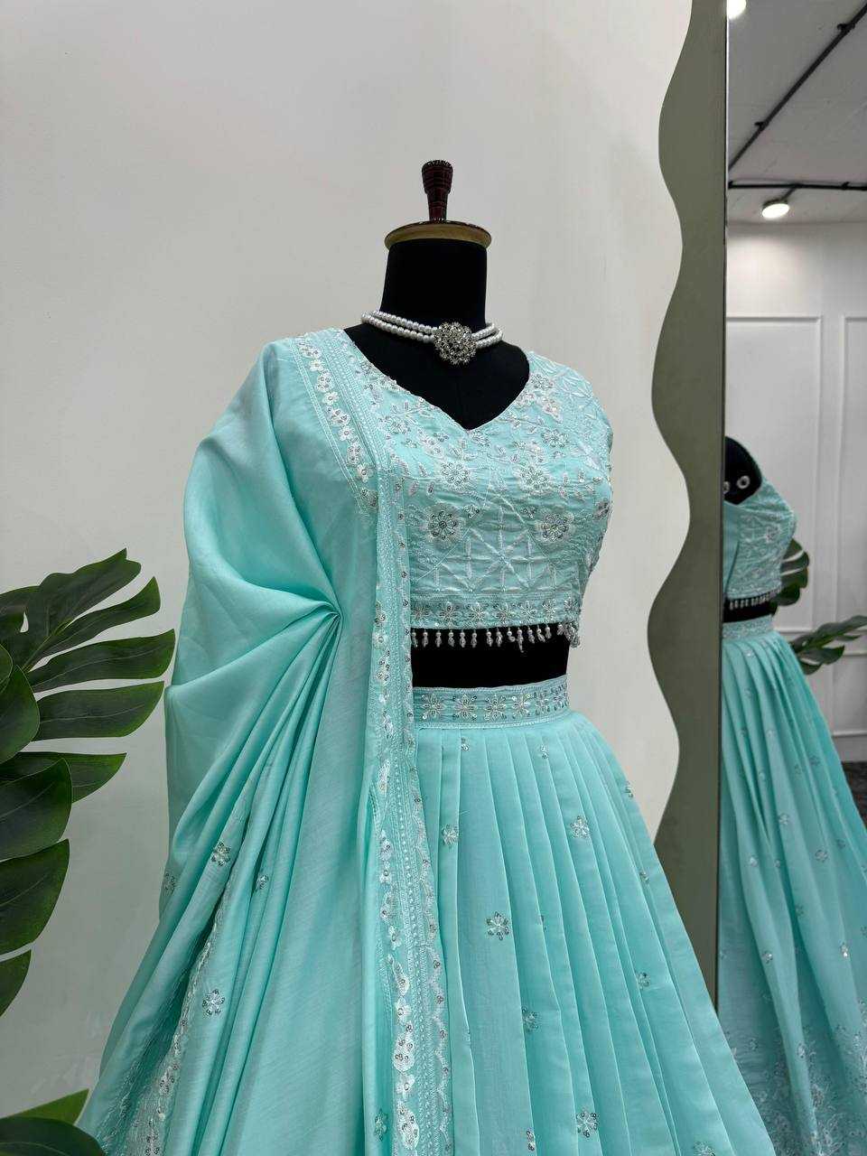 Heavy Roman Silk Rin162 299 Lehengas  Embroidered Traditional Silk Lehengas