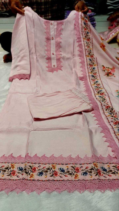 Heavy Roman Silk Rin201 Rrd02 Suits & Dresses Islamic Clothing  Ladies Pakistani Embroidered Ladies Silk Suits