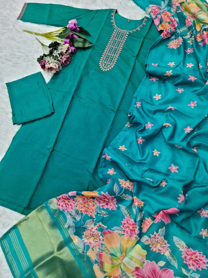 Heavy Roman Silk Smc Sofia Suits & Dresses  Embroidery Ladies Salwar Suits