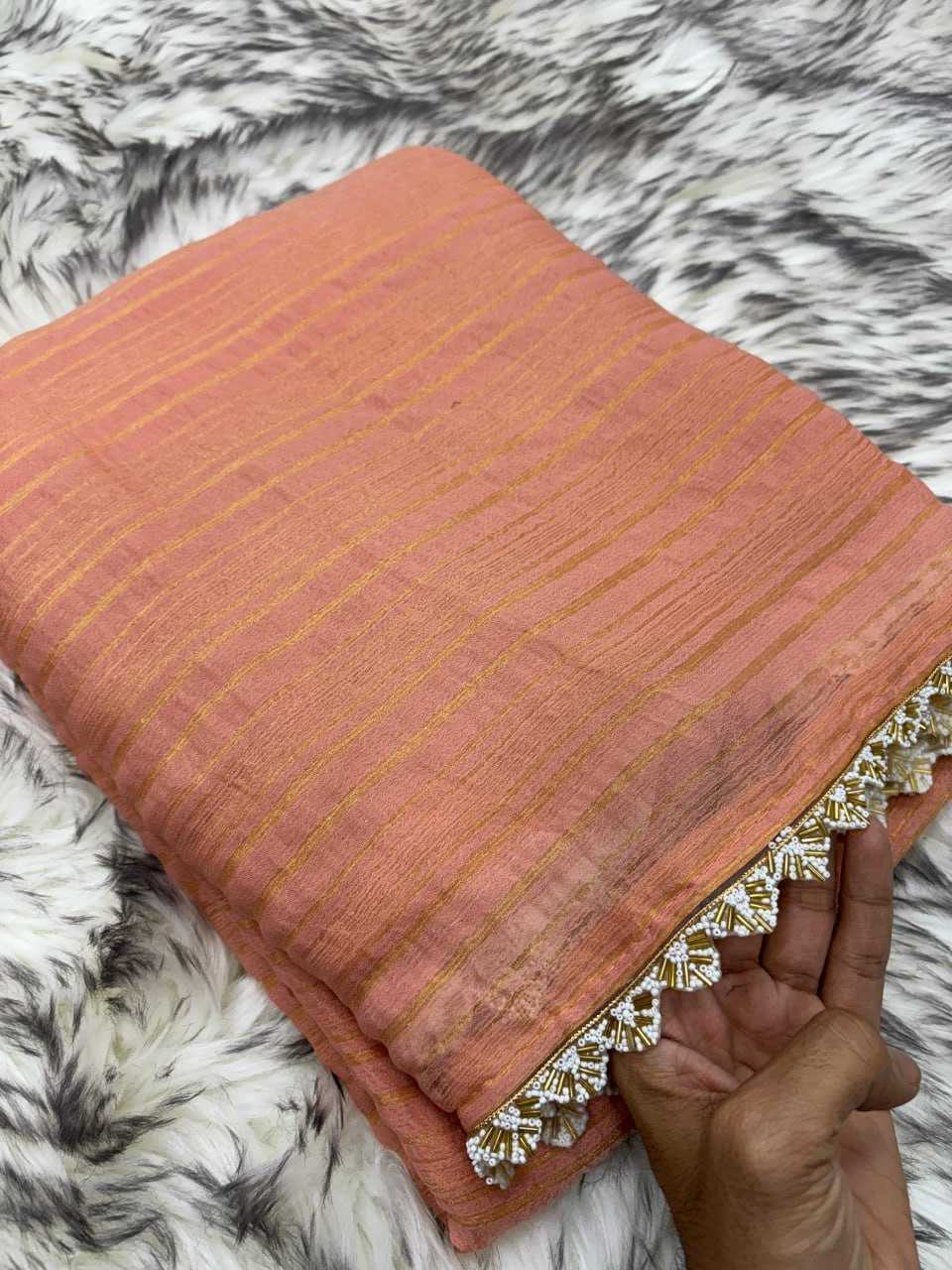 Imported Kesh221 Ptf05 Sarees  Fancy Plain Lace Border Sarees