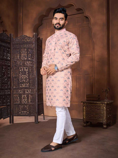 Italian Silk Rin111 Maharaja Mens Wear  Mens Kurta Pyjama Silk Kurta Embroidered Kurta Pyjama