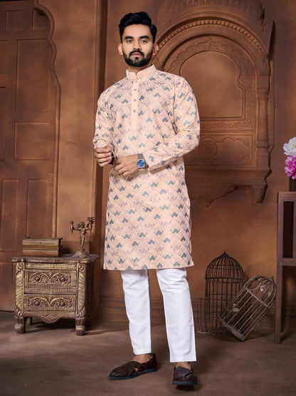 Italian Silk Rin111 Maharaja Mens Wear  Mens Kurta Pyjama Silk Kurta Embroidered Kurta Pyjama