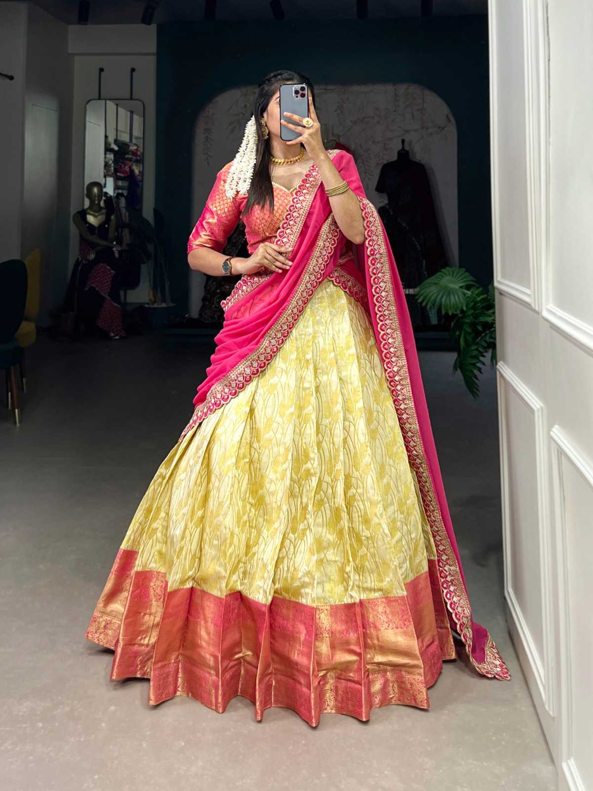 Jacquard Kesh134 2034 Lehengas  Silk Fancy Lehengas