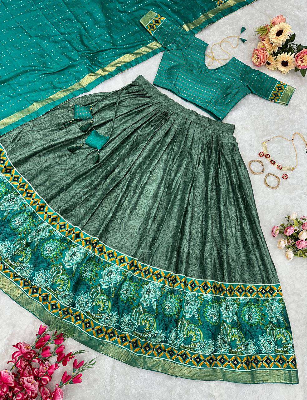 Jacquard Kesh147 219 Lehengas  Traditioanal Silk Lehengas