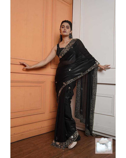 Jimmy Choo Kesh188 9137 Sarees  Jimmy Choo Party Wear Fancy Black Silk Sarees