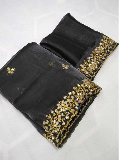 Jimmy Choo Kesh188 9137 Sarees  Jimmy Choo Party Wear Fancy Black Silk Sarees