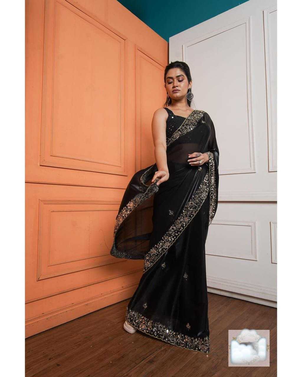 Jimmy Choo Kesh188 9137 Sarees  Jimmy Choo Party Wear Fancy Black Silk Sarees