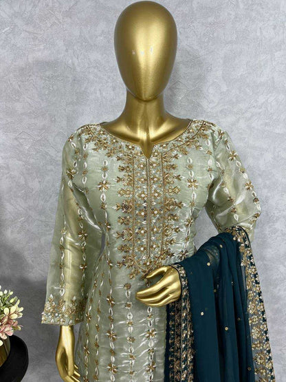 Jimmy Choo Kesh227 1004 Suits & Dresses Islamic Clothing  Pakistani Embroidery Ladies Silk Long Kurtis Suits