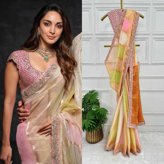 Jimmy Choo Rst 467 Sarees  Embroidered Party Wear Kiara Advani Sarees