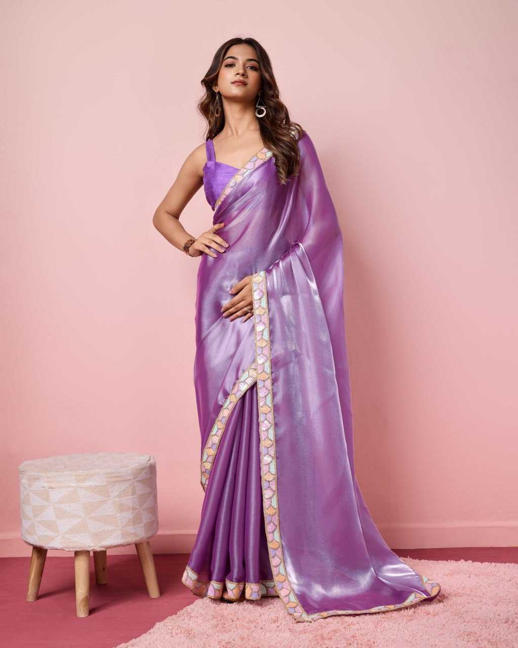 Jimmy Choo Rvl 27 Sarees  Jimmy Choo Party Wear Lace Border Sarees