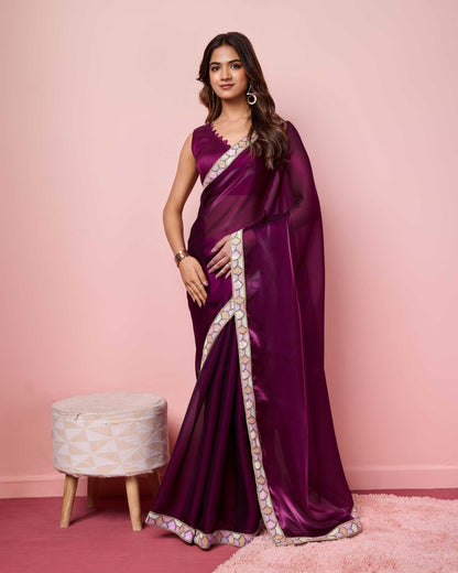 Jimmy Choo Rvl 27 Sarees  Jimmy Choo Party Wear Lace Border Sarees