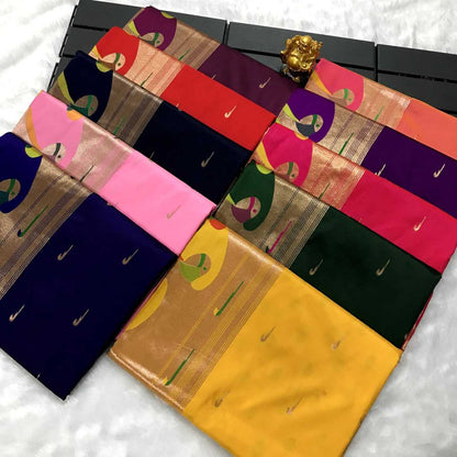 Kanchipuram Kesh167 Pathan Silk Sarees  Paithani Pure Zari Silk Kanchipuram Silk Sarees